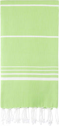 Cacala Turkish Beach Towels Quick Dry Prewashed for Soft Feel Extra Large Blanket Peshtemal for Bathroom, Travel, Pool, Swim, Yoga, Face, Hair and Gym Paradise, 37 in X 70 In, Aqua Home & Garden > Linens & Bedding > Towels Cacala Pistachio Green 37 in x 70 in 