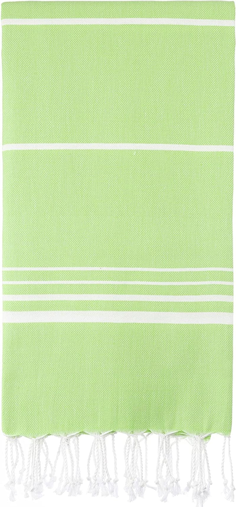 Cacala Turkish Beach Towels Quick Dry Prewashed for Soft Feel Extra Large Blanket Peshtemal for Bathroom, Travel, Pool, Swim, Yoga, Face, Hair and Gym Paradise, 37 in X 70 In, Aqua Home & Garden > Linens & Bedding > Towels Cacala Pistachio Green 37 in x 70 in 