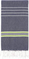 Cacala Turkish Beach Towels Quick Dry Prewashed for Soft Feel Extra Large Blanket Peshtemal for Bathroom, Travel, Pool, Swim, Yoga, Face, Hair and Gym Paradise, 37 in X 70 In, Aqua Home & Garden > Linens & Bedding > Towels Cacala Dark Blue Pistachio 37 in x 70 in 