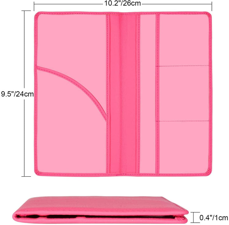 Cacturism Car Registration and Insurance Holder, Car Accessories Vehicle Glove Box Car Organizer Women Wallet Case with Magnetic Shut for Cards, Essential Document, Driver License, Hot Pink Sporting Goods > Outdoor Recreation > Winter Sports & Activities Cacturism   
