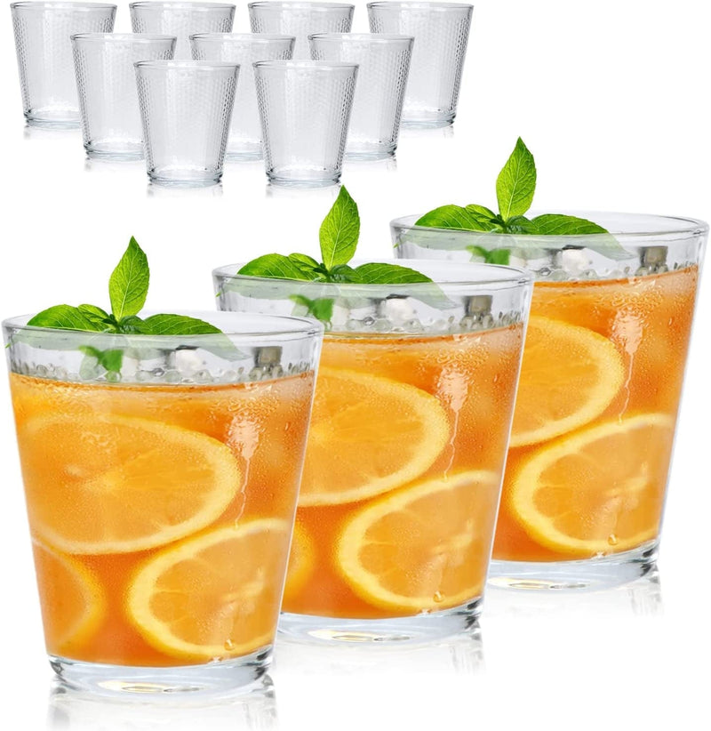 Cadamada 10Oz Drinking Glass Cup, Transparent Wave Dot Cup, Suitable for Parties, Bars, Home, Dishwasher Clean(12 Pcs) Arts & Entertainment > Party & Celebration > Party Supplies Cadamada   