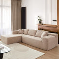 104" Cloud Sectional Couch with Comfy Chaise, No Assembly Required L Shape Sofa with Deep Seat, Minimalist Modular Couches Sleeper for Living Room Bedroom Apartment Lounge (Beige)