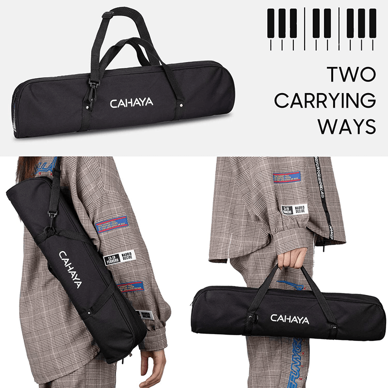 CAHAYA Melodica 32 Keys Double Tubes Mouthpiece Air Piano Keyboard Musical Instrument with Carrying Bag (32 Keys, Black)