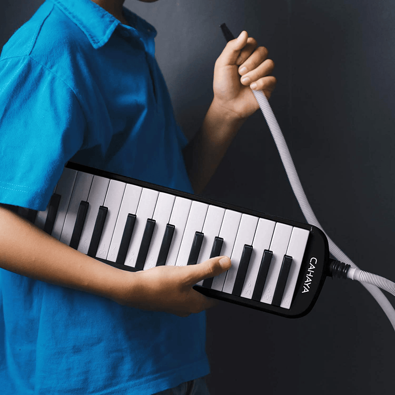 CAHAYA Melodica 32 Keys Double Tubes Mouthpiece Air Piano Keyboard Musical Instrument with Carrying Bag (32 Keys, Black)  CAHAYA   