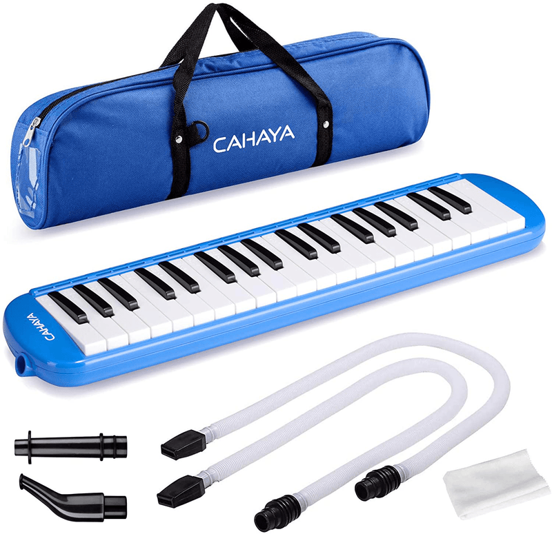CAHAYA Melodica 32 Keys Double Tubes Mouthpiece Air Piano Keyboard Musical Instrument with Carrying Bag (32 Keys, Black)  CAHAYA Blue 37Keys 