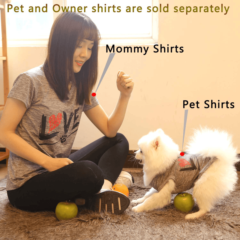 CAISANG Dog Shirts Love Puppy Shirt Mommy/Pets Clothes, Sleeveless Vest T-Shirt Doggy Clothing Crewneck Womens Sweatshirt, Dry and Cool Apparel for Small Medium Large Dogs Cats Mom Sport Outfits