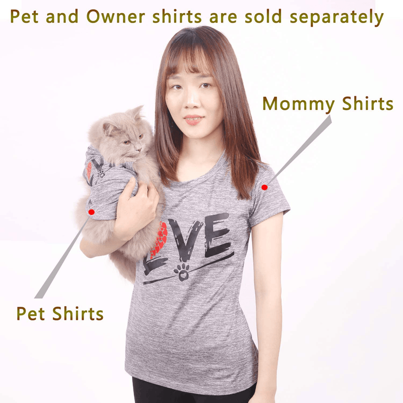 CAISANG Dog Shirts Love Puppy Shirt Mommy/Pets Clothes, Sleeveless Vest T-Shirt Doggy Clothing Crewneck Womens Sweatshirt, Dry and Cool Apparel for Small Medium Large Dogs Cats Mom Sport Outfits Animals & Pet Supplies > Pet Supplies > Cat Supplies > Cat Apparel CAISANG   