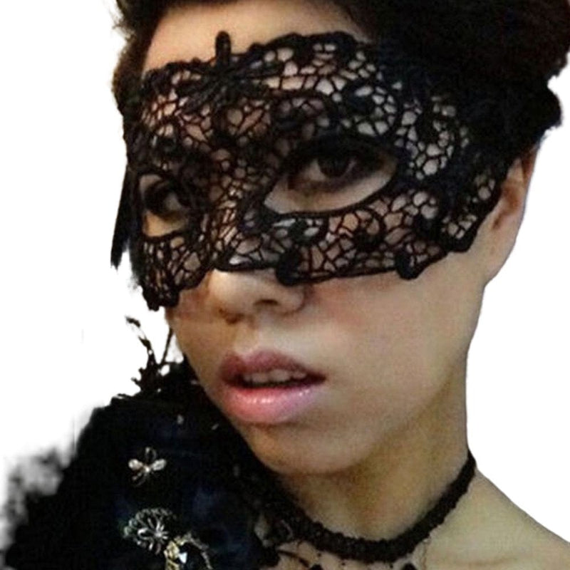 Caitzr Sexy Venetian Hollow Lace Mask Ladies Elegant Half Face Party Dance Mask Apparel & Accessories > Costumes & Accessories > Masks Caitzr 3 Black 