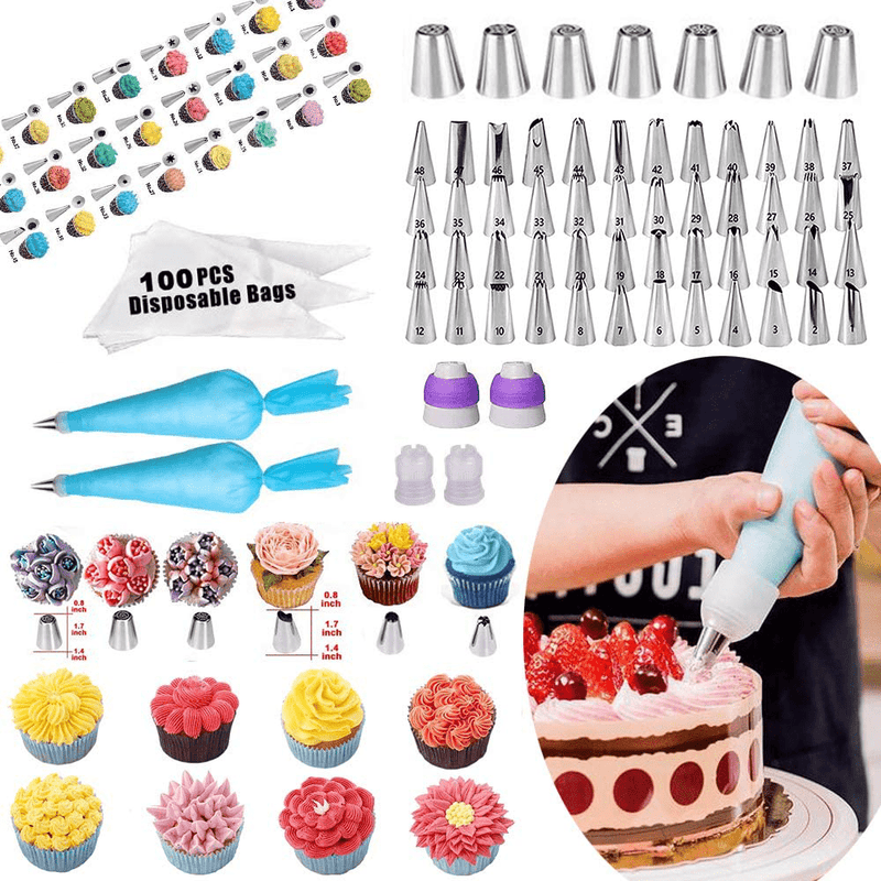 Cake Decorating Supplies 2021 Upgrade 366 PCS Baking Set with Springform Cake Pans Set,Cake Rotating Turntable,Cake Decorating Kits, Muffin Cup Mold, Cake Baking Supplies for Beginners and Cake Lovers Home & Garden > Kitchen & Dining > Kitchen Tools & Utensils > Cake Decorating Supplies KOSBON   