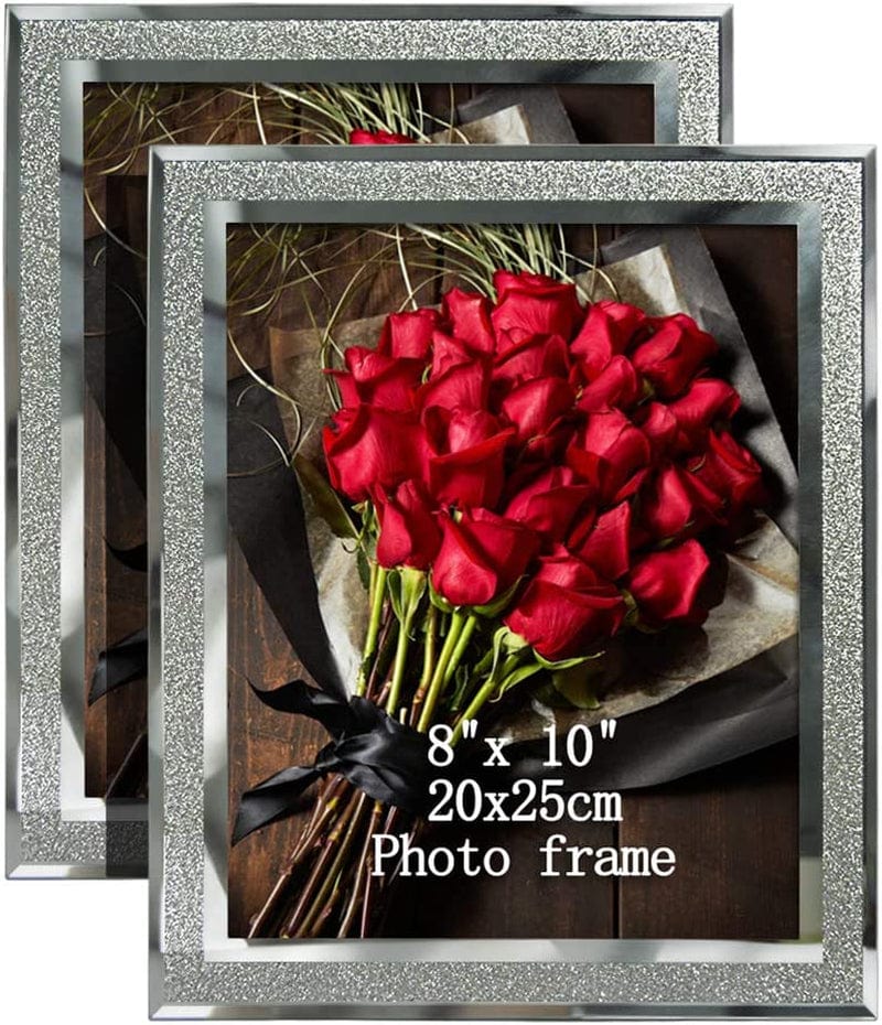Calenzana 8X10 Picture Frame Sparkle Glass Photo Frames for Tabletop, 8 X 10 Inch, 2 Pack Home & Garden > Decor > Picture Frames Calenzana 1 8x10(2 Pack) 