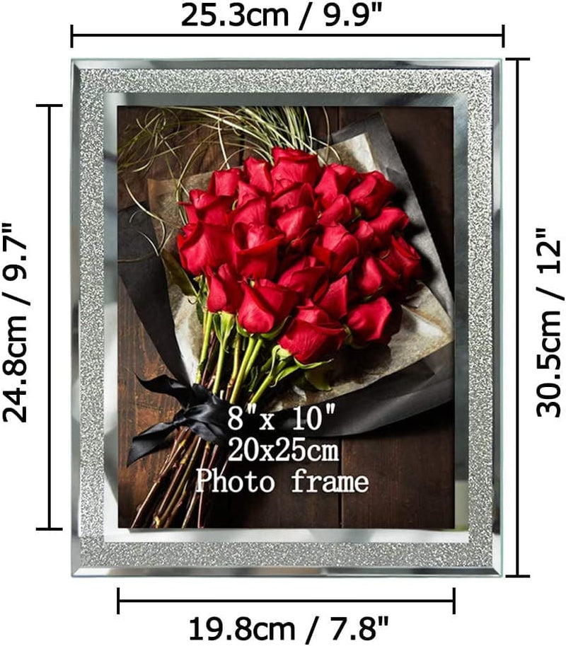 Calenzana 8X10 Picture Frame Sparkle Glass Photo Frames for Tabletop, 8 X 10 Inch, 2 Pack Home & Garden > Decor > Picture Frames Calenzana   