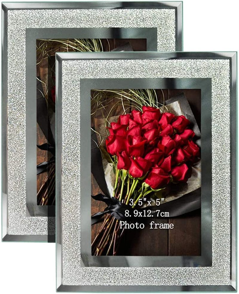 Calenzana 8X10 Picture Frame Sparkle Glass Photo Frames for Tabletop, 8 X 10 Inch, 2 Pack Home & Garden > Decor > Picture Frames Calenzana 1 3.5x5(2 Pack) 