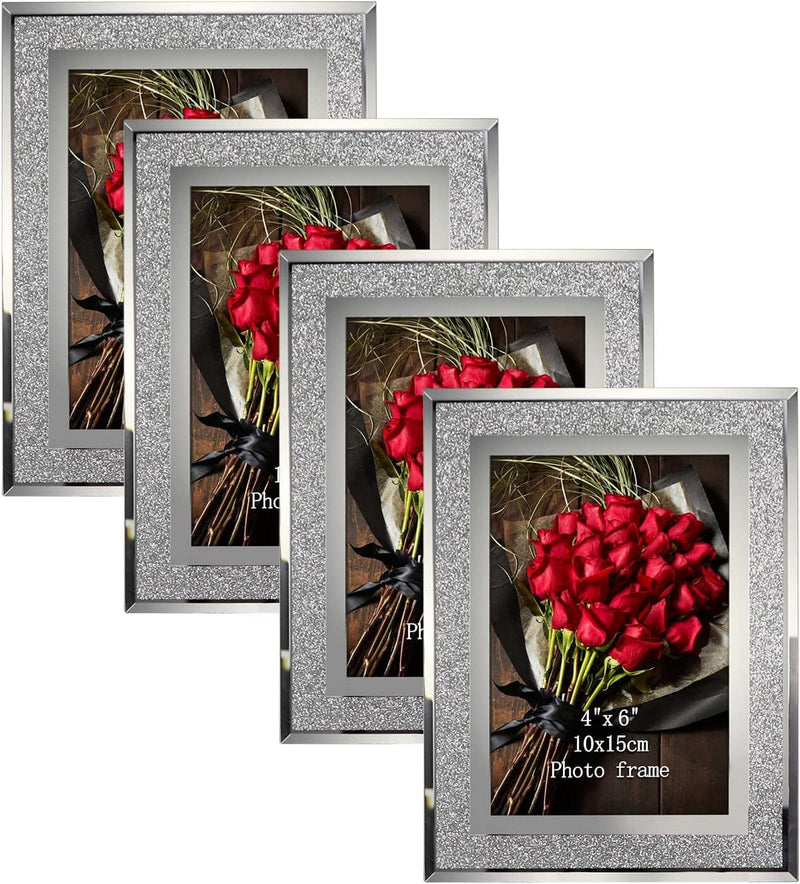 Calenzana 8X10 Picture Frame Sparkle Glass Photo Frames for Tabletop, 8 X 10 Inch, 2 Pack Home & Garden > Decor > Picture Frames Calenzana 4 4x6(4 Pack) 