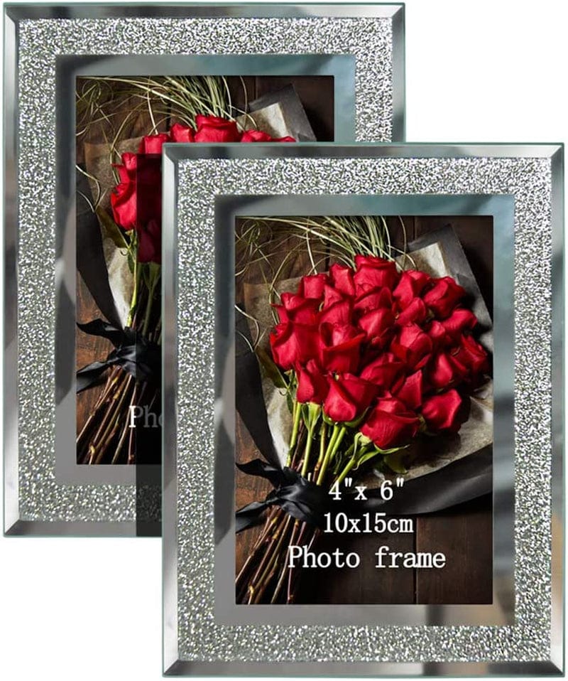 Calenzana 8X10 Picture Frame Sparkle Glass Photo Frames for Tabletop, 8 X 10 Inch, 2 Pack Home & Garden > Decor > Picture Frames Calenzana 1 4x6(2 Pack) 