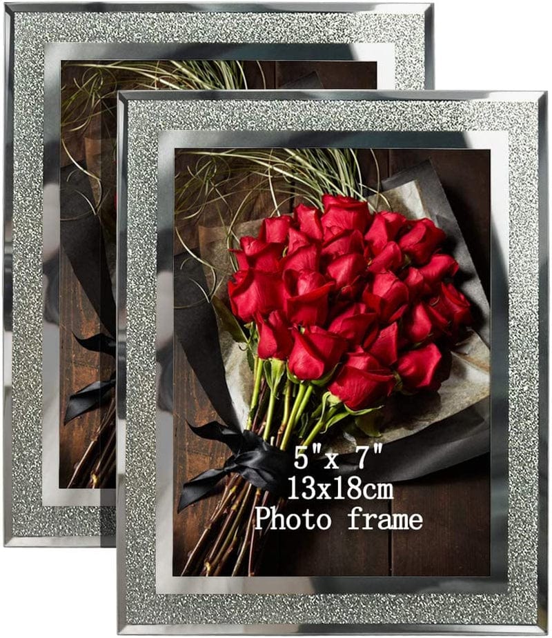 Calenzana 8X10 Picture Frame Sparkle Glass Photo Frames for Tabletop, 8 X 10 Inch, 2 Pack Home & Garden > Decor > Picture Frames Calenzana 1 5x7(2 Pack) 