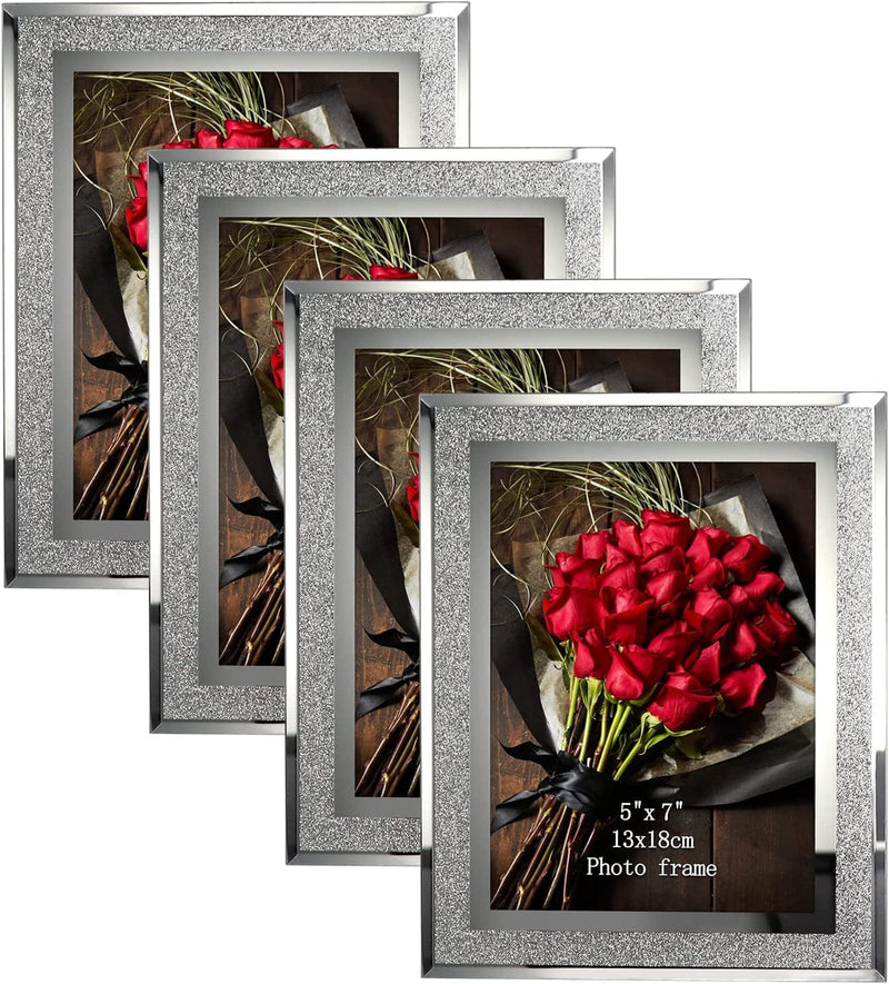 Calenzana 8X10 Picture Frame Sparkle Glass Photo Frames for Tabletop, 8 X 10 Inch, 2 Pack Home & Garden > Decor > Picture Frames Calenzana 4 5x7(4 Pack) 