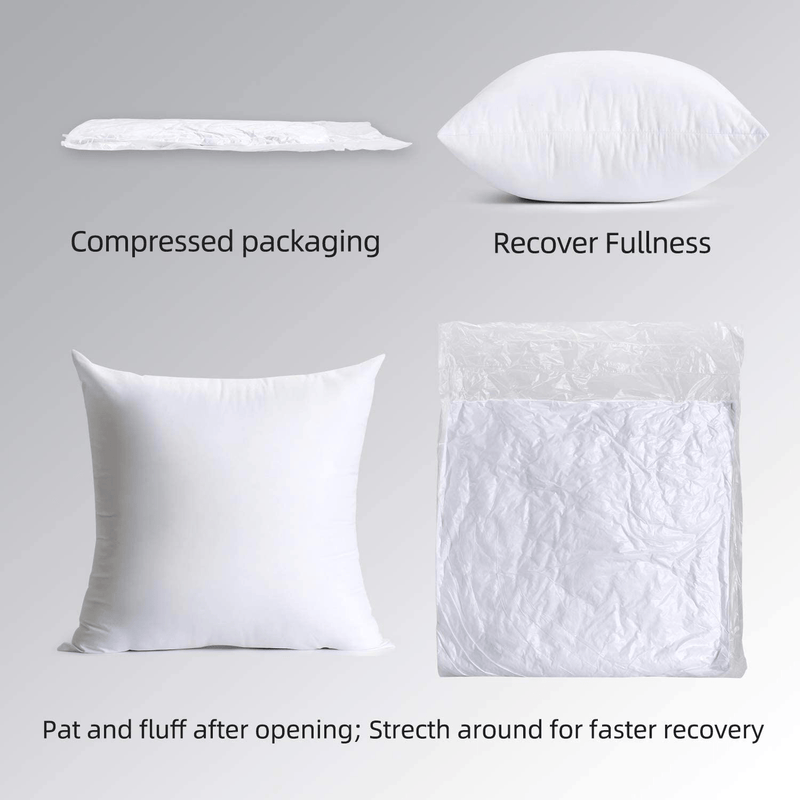 Calibrate Timing 16 x 16 Pillow Inserts Outdoor, Water Resistant Hypoallergenic Square Decorative Throw Pillow Cushion Stuffer Forms Couch Sham - 16 x 16 inches Pack of 4 Home & Garden > Decor > Chair & Sofa Cushions Calibrate Timing   