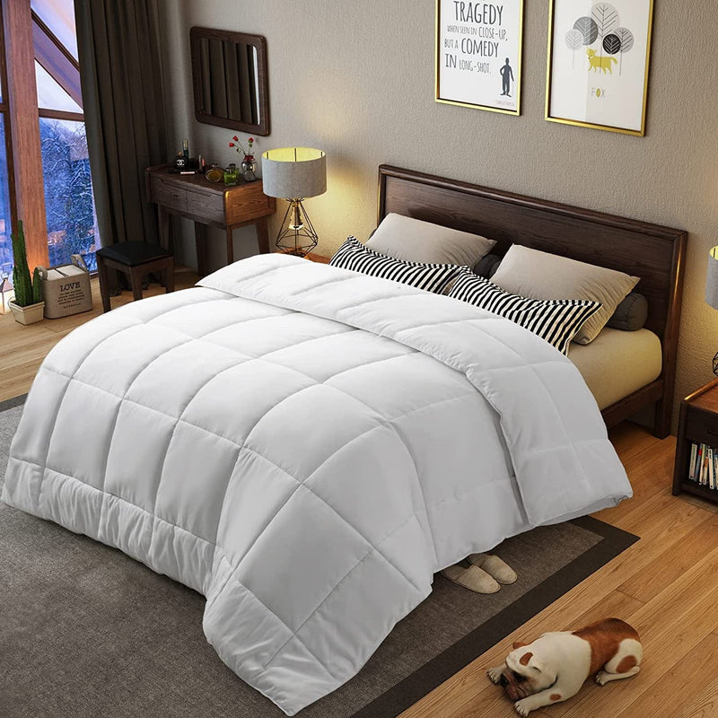 California King Comforter,Luxurious All Season Cooling Fluffy Soft Quilted down Alternative Comforter Reversible Duvet Insert with Corner Tabs,Dark Grey,96X104 Inches Home & Garden > Linens & Bedding > Bedding > Quilts & Comforters YOOHU Snow White King 