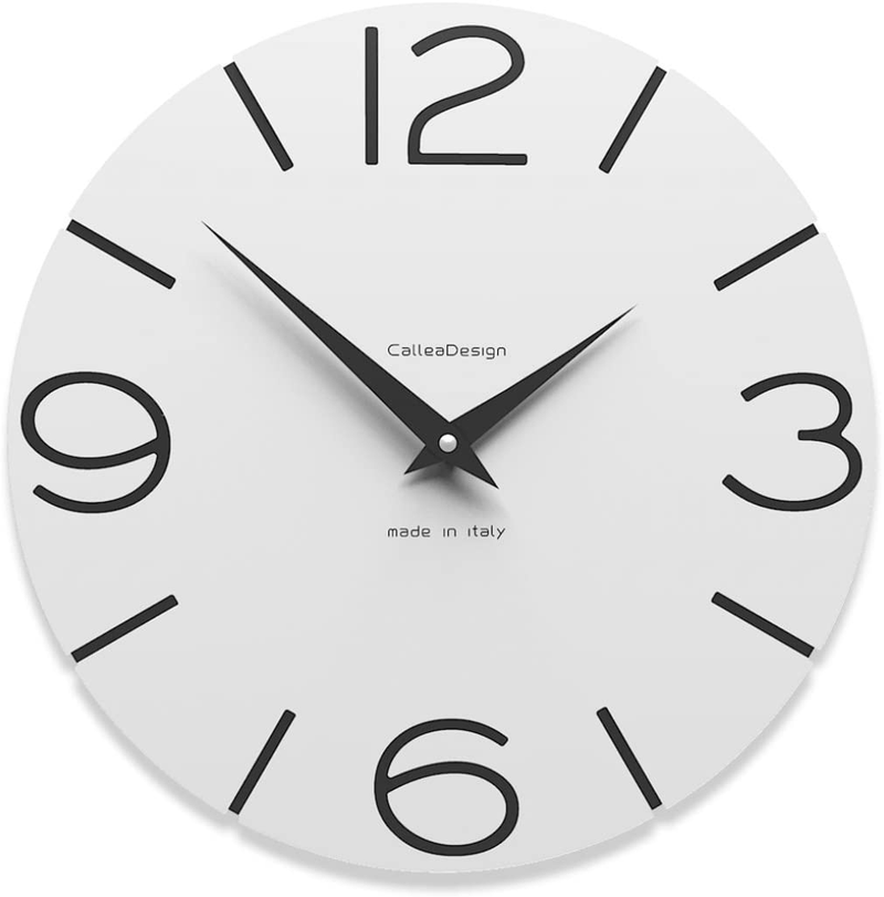 CalleaDesign 11.8" Wall Clock Smile Quartz Grey Home & Garden > Decor > Clocks > Wall Clocks CalleaDesign White  