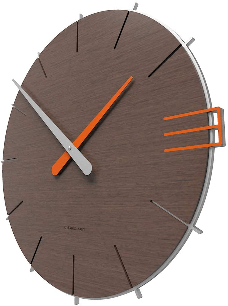 CalleaDesign 17.7" Wall Clock Mike Terracotta Home & Garden > Decor > Clocks > Wall Clocks CalleaDesign Wengé Oak  