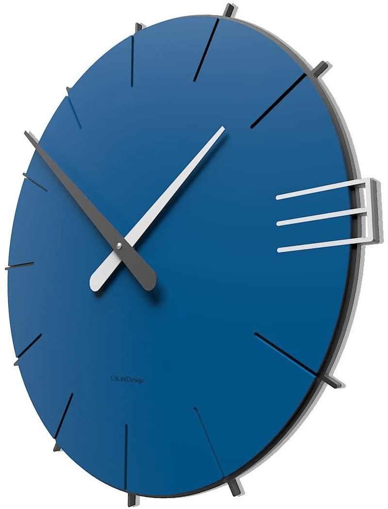 CalleaDesign 17.7" Wall Clock Mike Terracotta Home & Garden > Decor > Clocks > Wall Clocks CalleaDesign Electric Blue  