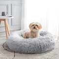 Calming Dog Bed & Cat Bed, Anti-Anxiety Donut Dog Cuddler Bed, Warming Cozy Soft Dog Round Bed, Fluffy Faux Fur Plush Pet Dog Cat Cushion Bed for Small Medium Dogs and Cats (20"/24"/27") Animals & Pet Supplies > Pet Supplies > Dog Supplies > Dog Beds WESTERN HOME WH Light Grey 27" 
