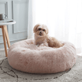 Calming Dog Bed & Cat Bed, Anti-Anxiety Donut Dog Cuddler Bed, Warming Cozy Soft Dog Round Bed, Fluffy Faux Fur Plush Pet Dog Cat Cushion Bed for Small Medium Dogs and Cats (20"/24"/27") Animals & Pet Supplies > Pet Supplies > Dog Supplies > Dog Beds WESTERN HOME WH Pink 20" 