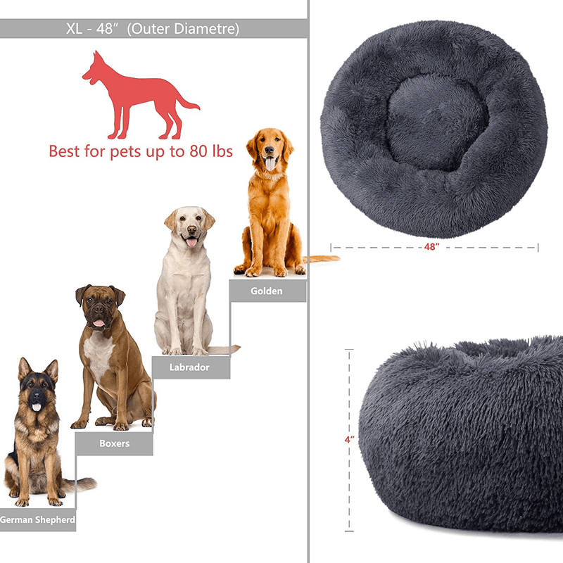 Calming Dog Beds for Small Medium Large Jumbo Size Dog anti Anxiety Fluffy Doggie Bed for 10-150 Lbs Pet Dogs Cats Small to Large Breed Comfy Cuddler Beds… Animals & Pet Supplies > Pet Supplies > Dog Supplies > Dog Beds nononfish   