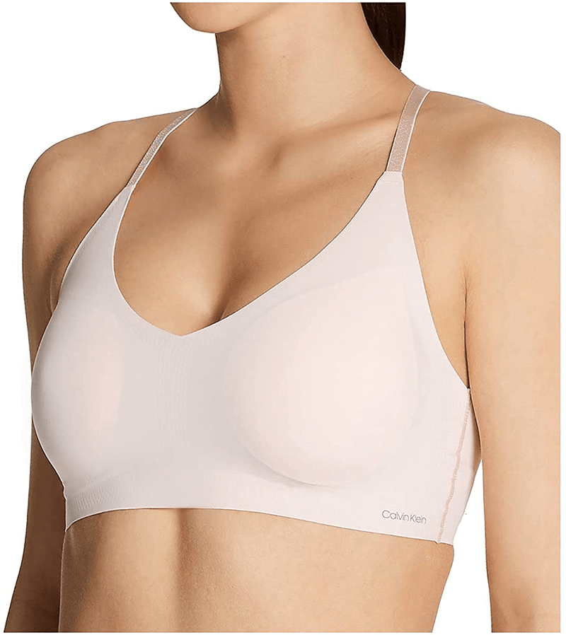 Calvin Klein Women's Invisibles Comfort Seamless Wirefree Lightly Lined Triangle Bralette Bra Apparel & Accessories > Clothing > Underwear & Socks > Bras Calvin Klein Nymph's Thigh Lace Racerback Medium 