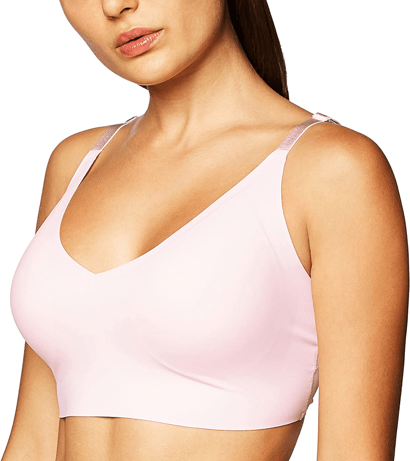 Calvin Klein Women's Invisibles Comfort Seamless Wirefree Lightly Lined Triangle Bralette Bra Apparel & Accessories > Clothing > Underwear & Socks > Bras Calvin Klein Nymph's Thigh Large 