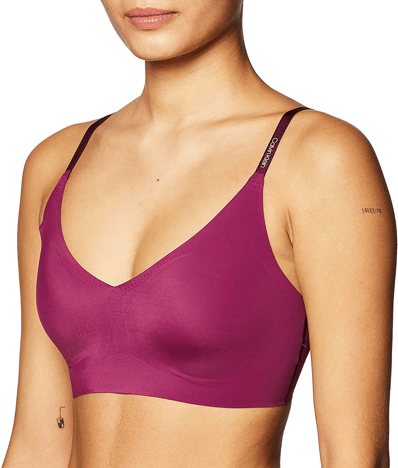 Calvin Klein Women's Invisibles Comfort Seamless Wirefree Lightly Lined Triangle Bralette Bra Apparel & Accessories > Clothing > Underwear & Socks > Bras Calvin Klein Loyal Large 