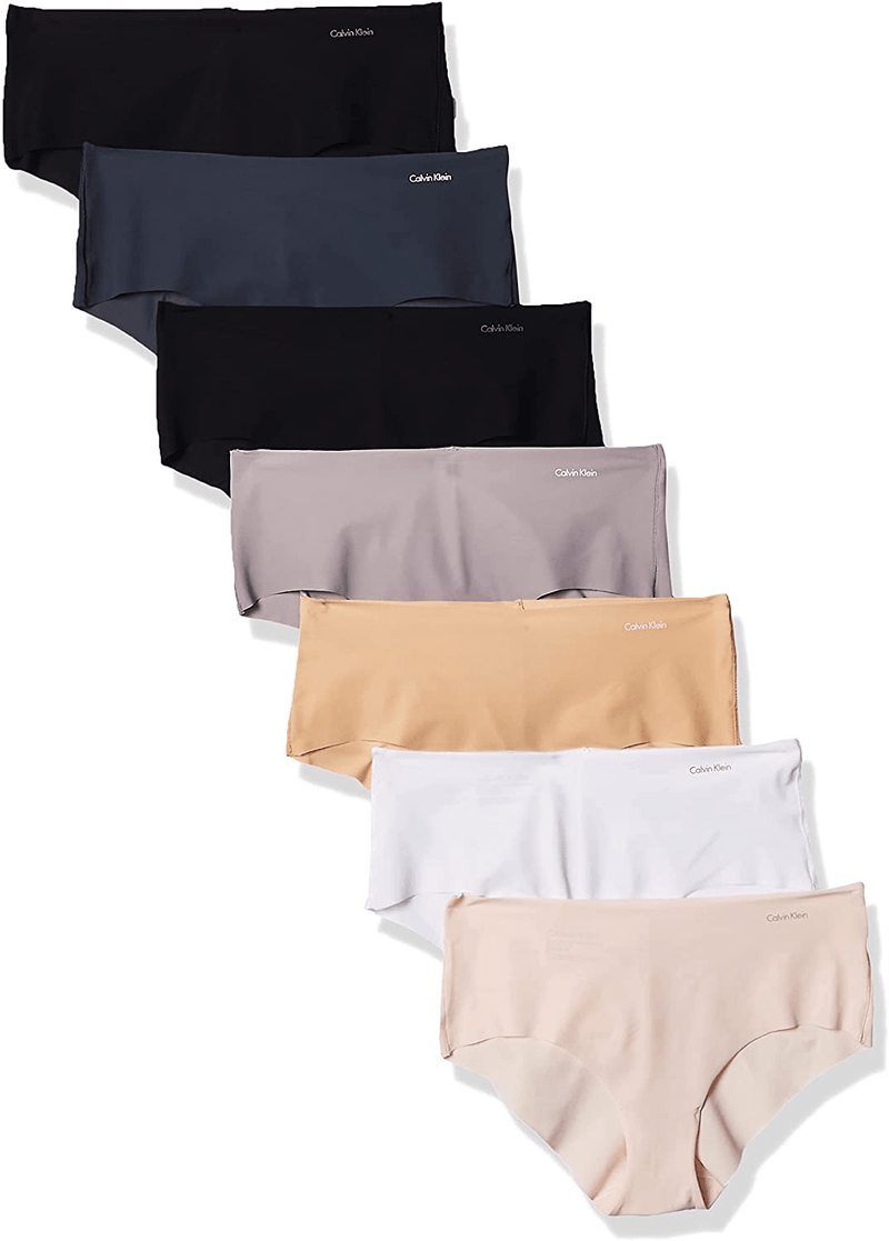 Calvin Klein Women's Invisibles Hipster Multipack Panty Apparel & Accessories > Clothing > Underwear & Socks > Underwear Calvin Klein Black, White, Bare, Silverlock, Undertone, Subtle Bloom, Speakeasy 7 Small
