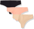 Calvin Klein Women's Invisibles Thong Multi-Pack Panty Apparel & Accessories > Clothing > Underwear & Socks > Underwear Calvin Klein Black/Bare/Gerbera Daisy 3 Small