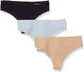 Calvin Klein Women's Invisibles Thong Multi-Pack Panty Apparel & Accessories > Clothing > Underwear & Socks > Underwear Calvin Klein Black/Bare/Aimless 3 X-Small