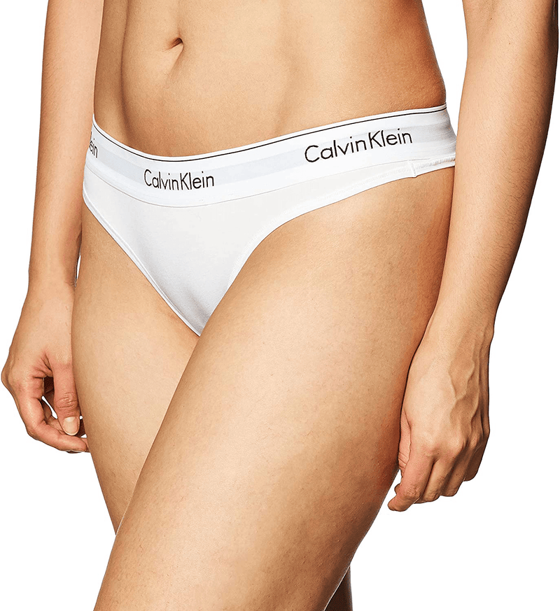 Calvin Klein Women's Modern Cotton Thong Panty  Calvin Klein White X-Small 