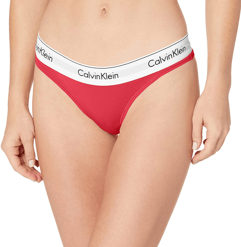 Calvin Klein Women's Modern Cotton Thong Panty  Calvin Klein Strawberry Small 