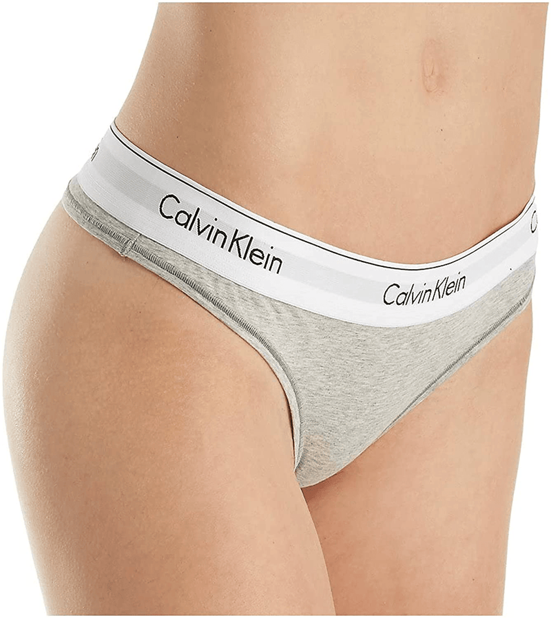 Calvin Klein Women's Modern Cotton Thong Panty  Calvin Klein Grey Heather Large 
