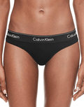 Calvin Klein Women's Modern Cotton Thong Panty  Calvin Klein Black/Black Web X-Large 