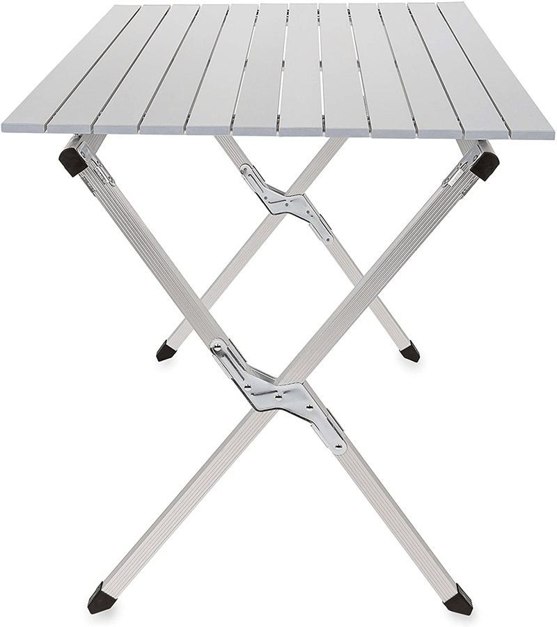 Camco Aluminum Roll-Up Table with Carrying Bag | Lightweight & Easy-To-Carry| Comfortably Sits 4-6 People | Ideal for Tailgating, Camping, the Beach, Parties & More (51892)