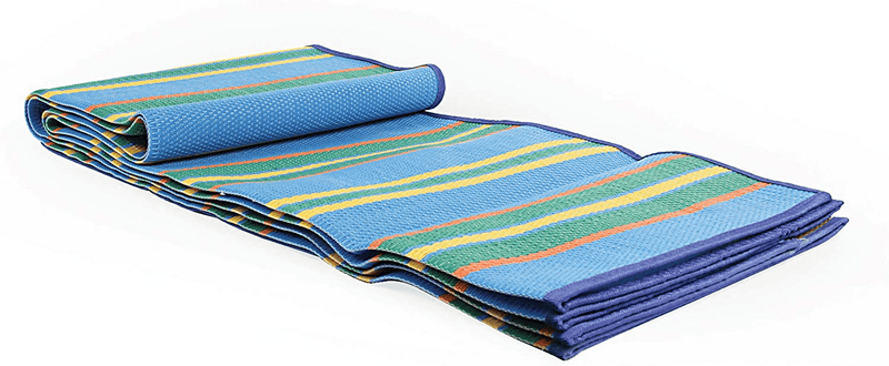 Camco Handy Mat with Strap, Perfect for Picnics, Beaches, RV and Outings, Weather-Proof Resistant (Blue/Green - 60" x 78") - 42805 Home & Garden > Lawn & Garden > Outdoor Living > Outdoor Blankets > Picnic Blankets Camco   