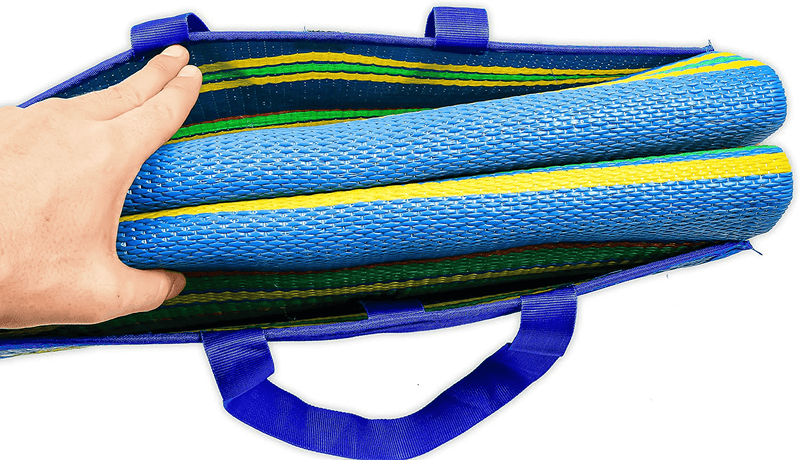Camco Handy Mat with Strap, Perfect for Picnics, Beaches, RV and Outings, Weather-Proof Resistant (Blue/Green - 60" x 78") - 42805 Home & Garden > Lawn & Garden > Outdoor Living > Outdoor Blankets > Picnic Blankets Camco   