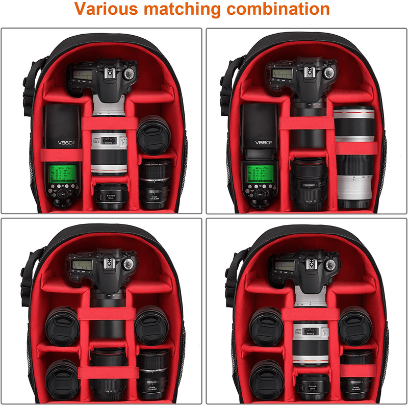 Camera Backpack, LP Unisex Waterproof Equipment Photography Gears Bag Case for DSLR/SLR Camera Lens Tripod and Accessories Compatible with Nikon Canon Sony Olympus Panasonic and More Cameras & Optics > Camera & Optic Accessories > Camera Parts & Accessories > Camera Bags & Cases LP   