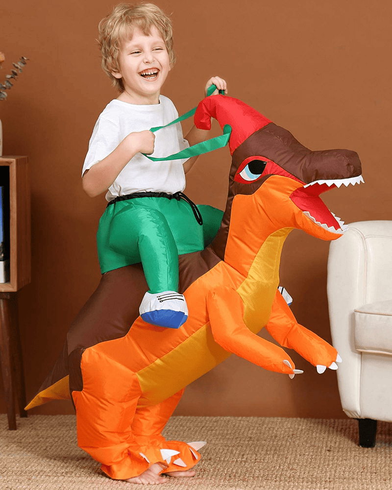 Camlinbo Child's Inflatable Dinosaur Costume Corythosaurus Rider Halloween Party Blow up Costume Kids Age Apparel & Accessories > Costumes & Accessories > Costumes Camlinbo   