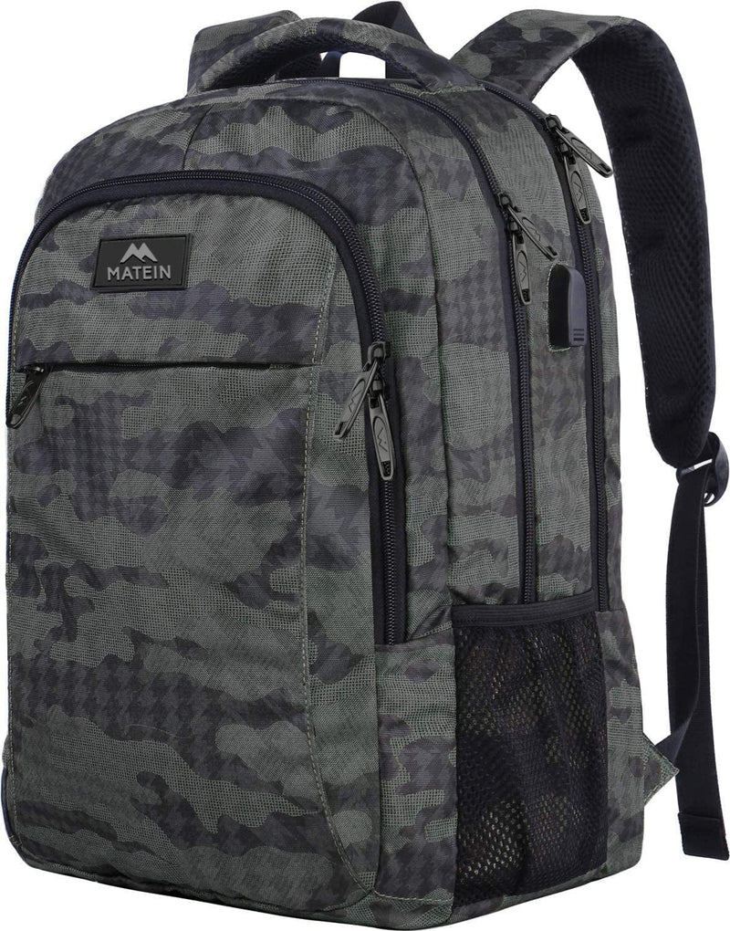 Camo Backpack, Camouflage Outdoor Travel Laptop Backpack for Travel Accessories, Lightweight Durable School Bag with Charging Port Fashion Daypack for Men and Women Fit 15.6 Inch Laptop & Computer Sporting Goods > Outdoor Recreation > Winter Sports & Activities YoTwo Grey and Black Camo 15.6 Inch 