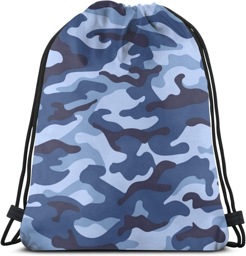 Camo Drawstring Bag Bloodshot Camouflage Red Urban Gym Bag Sports Backpack Lightweight Waterproof Bag for Men Women Outdoor Gym Sport Home & Garden > Household Supplies > Storage & Organization YISAMSON Navy Camo  
