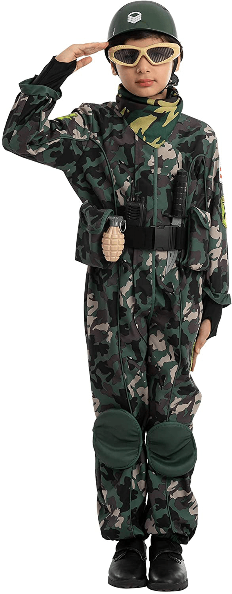 Camo Trooper Costume Outfit for kids, Halloween Dress Up, Role-Playing, and Carnival Cosplay