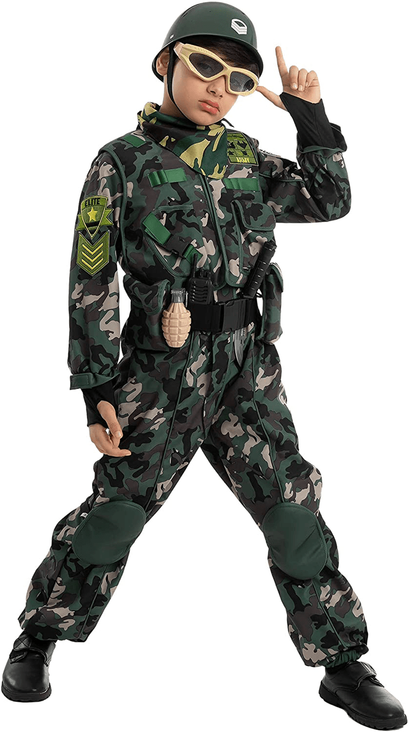 Camo Trooper Costume Outfit for kids, Halloween Dress Up, Role-Playing, and Carnival Cosplay Apparel & Accessories > Costumes & Accessories > Costumes Spooktacular Creations   