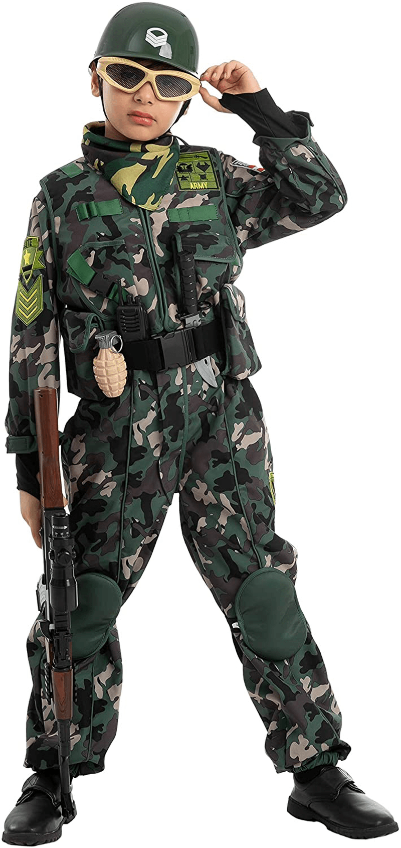 Camo Trooper Costume Outfit for kids, Halloween Dress Up, Role-Playing, and Carnival Cosplay Apparel & Accessories > Costumes & Accessories > Costumes Spooktacular Creations   