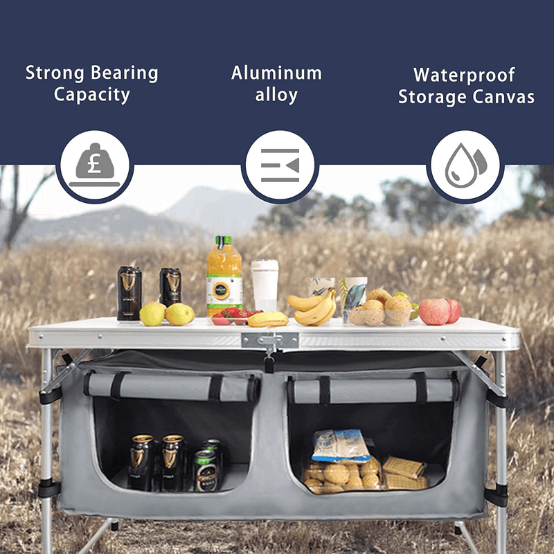 Camp Field Camping Table with Adjustable Legs for Beach, Backyards, BBQ, Party and Picnic Table … Sporting Goods > Outdoor Recreation > Camping & Hiking > Camp Furniture Camp Field   