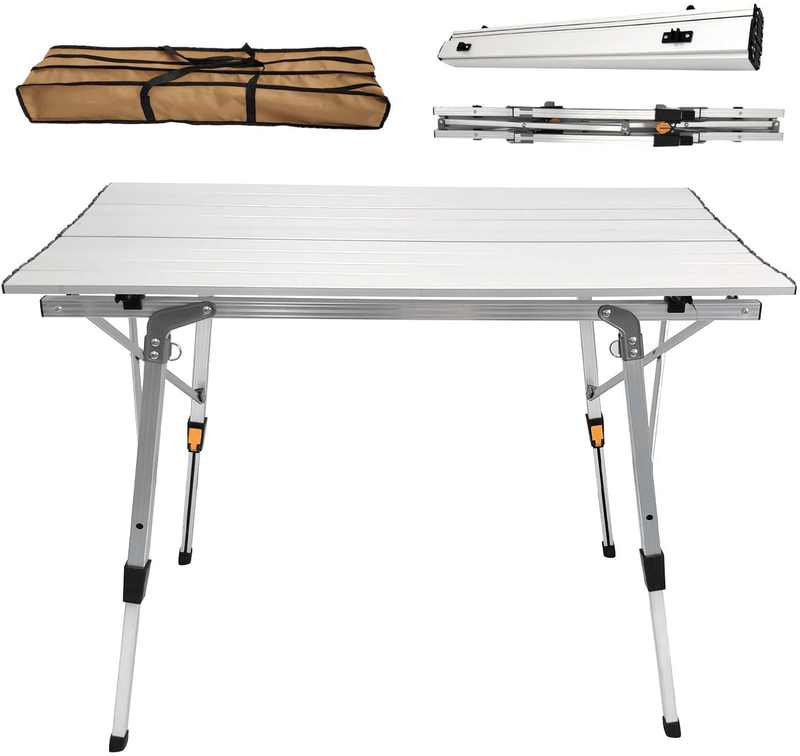 Camp Field Camping Table with Adjustable Legs for Beach, Backyards, BBQ, Party and Picnic Table …